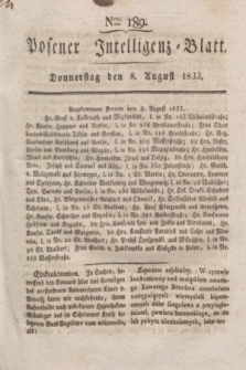 Posener Intelligenz-Blatt. 1833, Nro. 189 (8 August) + dod.