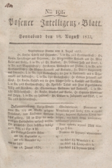 Posener Intelligenz-Blatt. 1833, Nro. 191 (10 August)