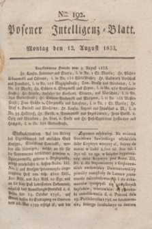 Posener Intelligenz-Blatt. 1833, Nro. 192 (12 August)