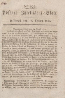 Posener Intelligenz-Blatt. 1833, Nro. 194 (14 August)