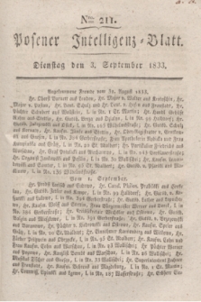 Posener Intelligenz-Blatt. 1833, Nro. 211 (3 September)