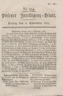 Posener Intelligenz-Blatt. 1833, Nro. 214 (6 September)