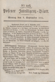 Posener Intelligenz-Blatt. 1833, Nro. 216 (9 September)