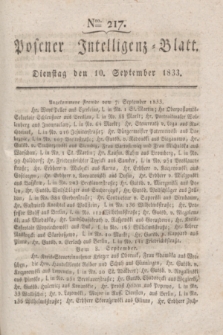 Posener Intelligenz-Blatt. 1833, Nro. 217 (10 September)