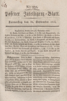Posener Intelligenz-Blatt. 1833, Nro. 231 (26 September) + dod.