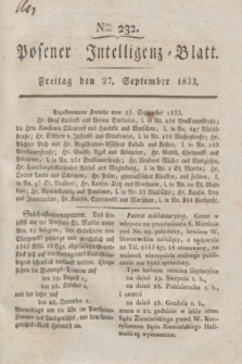 Posener Intelligenz-Blatt. 1833, Nro. 232 (27 September) + dod.