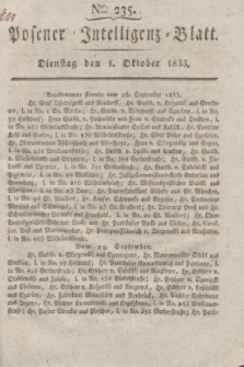 Posener Intelligenz-Blatt. 1833, Nro. 235 (1 Oktober)