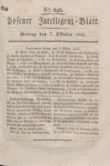 Posener Intelligenz-Blatt. 1833, Nro. 240 (7 Oktober) + dod.