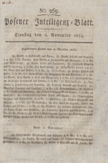 Posener Intelligenz-Blatt. 1833, Nro. 265 (5 November)