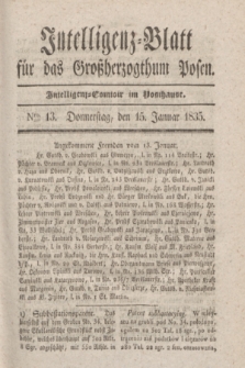 Intelligenz-Blatt für das Großherzogthum Posen. 1835, Nro. 13 (15 Januar)