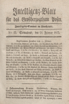 Intelligenz-Blatt für das Großherzogthum Posen. 1835, Nro. 45 (21 Februar) + dod.