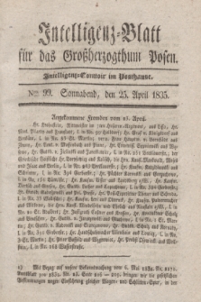 Intelligenz-Blatt für das Großherzogthum Posen. 1835, Nro. 99 (25 April) + dod.