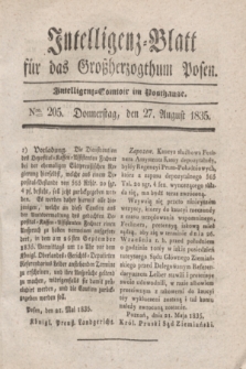 Intelligenz-Blatt für das Großherzogthum Posen. 1835, Nro. 205 (27 August)