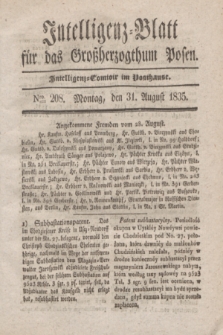 Intelligenz-Blatt für das Großherzogthum Posen. 1835, Nro. 208 (31 August)