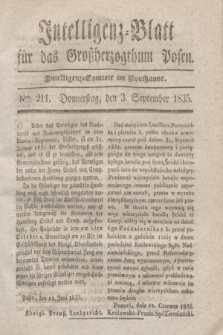 Intelligenz-Blatt für das Großherzogthum Posen. 1835, Nro. 211 (3 September)