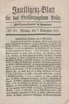 Intelligenz-Blatt für das Großherzogthum Posen. 1835, Nro. 214 (7 September)