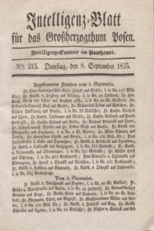 Intelligenz-Blatt für das Großherzogthum Posen. 1835, Nro. 215 (8 September)