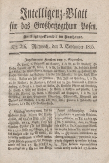 Intelligenz-Blatt für das Großherzogthum Posen. 1835, Nro. 216 (9 September)