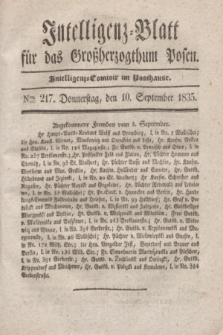 Intelligenz-Blatt für das Großherzogthum Posen. 1835, Nro. 217 (10 September)