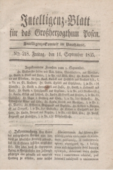 Intelligenz-Blatt für das Großherzogthum Posen. 1835, Nro. 218 (11 September)