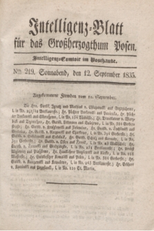 Intelligenz-Blatt für das Großherzogthum Posen. 1835, Nro. 219 (12 September)