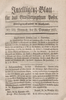 Intelligenz-Blatt für das Großherzogthum Posen. 1835, Nro. 222 (16 September)