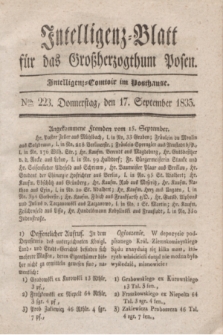 Intelligenz-Blatt für das Großherzogthum Posen. 1835, Nro. 223 (17 September)