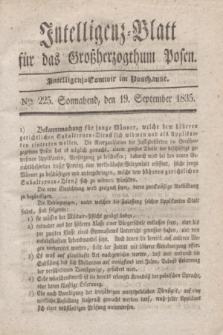 Intelligenz-Blatt für das Großherzogthum Posen. 1835, Nro. 225 (19 September)