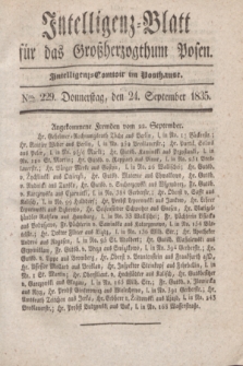 Intelligenz-Blatt für das Großherzogthum Posen. 1835, Nro. 229 (24 September)