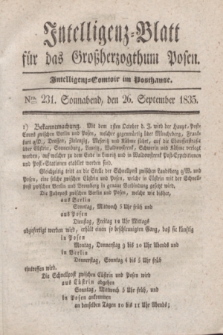 Intelligenz-Blatt für das Großherzogthum Posen. 1835, Nro. 231 (26 September)