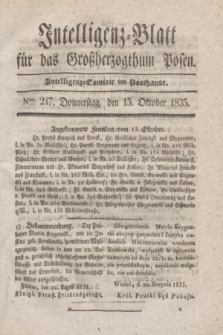 Intelligenz-Blatt für das Großherzogthum Posen. 1835, Nro. 247 (15 Oktober)
