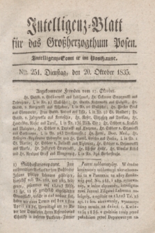 Intelligenz-Blatt für das Großherzogthum Posen. 1835, Nro. 251 (20 Oktober)