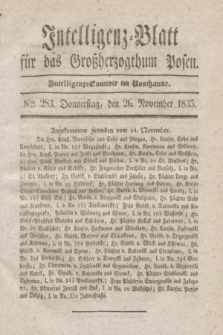 Intelligenz-Blatt für das Großherzogthum Posen. 1835, Nro. 283 (26 November)