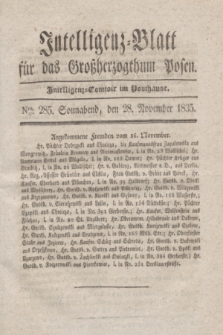 Intelligenz-Blatt für das Großherzogthum Posen. 1835, Nro. 285 (28 November)