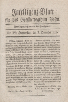 Intelligenz-Blatt für das Großherzogthum Posen. 1835, Nro. 289 (3 December)