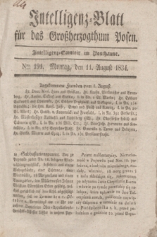 Intelligenz-Blatt für das Großherzogthum Posen. 1834, Nro. 191 (11 August)