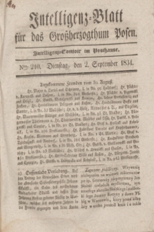 Intelligenz-Blatt für das Großherzogthum Posen. 1834, Nro. 210 (2 September)