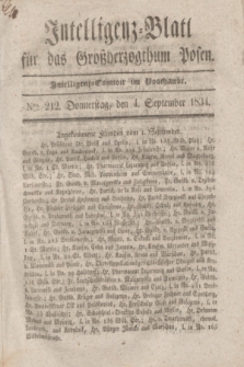 Intelligenz-Blatt für das Großherzogthum Posen. 1834, Nro. 212 (4 September)