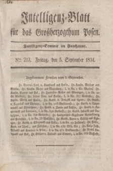 Intelligenz-Blatt für das Großherzogthum Posen. 1834, Nro. 213 (5 September)