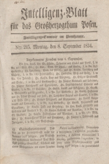 Intelligenz-Blatt für das Großherzogthum Posen. 1834, Nro. 215 (8 September)