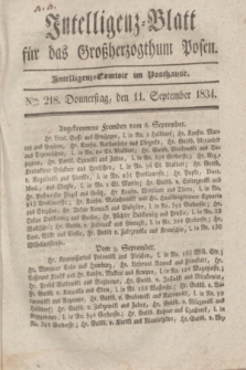 Intelligenz-Blatt für das Großherzogthum Posen. 1834, Nro. 218 (11 September)