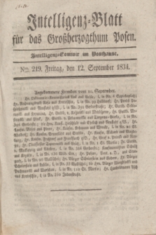 Intelligenz-Blatt für das Großherzogthum Posen. 1834, Nro. 219 (12 September)