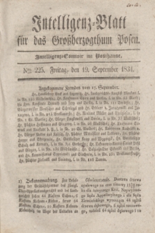 Intelligenz-Blatt für das Großherzogthum Posen. 1834, Nro. 225 (19 September) + dod.