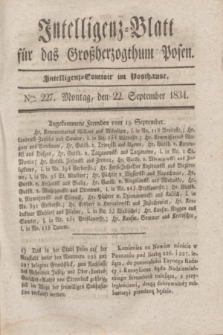 Intelligenz-Blatt für das Großherzogthum Posen. 1834, Nro. 227 (22 September)