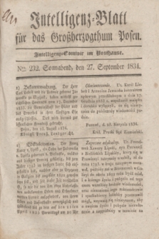 Intelligenz-Blatt für das Großherzogthum Posen. 1834, Nro. 232 (27 September)