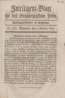 Intelligenz-Blatt für das Großherzogthum Posen. 1834, Nro. 235 (1 October)