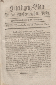 Intelligenz-Blatt für das Großherzogthum Posen. 1834, Nro. 274 (15 November)