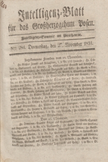 Intelligenz-Blatt für das Großherzogthum Posen. 1834, Nro. 284 (27 November)