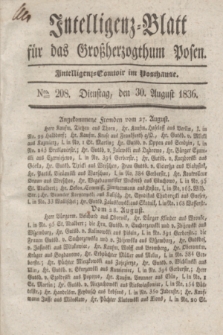 Intelligenz-Blatt für das Großherzogthum Posen. 1836, Nro. 208 (30 August) + dod.