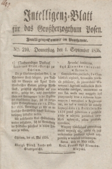 Intelligenz-Blatt für das Großherzogthum Posen. 1836, Nro. 210 (1 September)